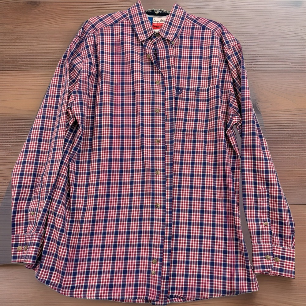 Wrangler George Strait Cowboy Cut Mens size L Button Down Long Sleeve Shirt